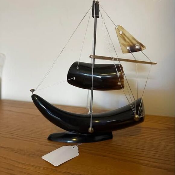 Other - Vintage Midcentury MCM Bone & Horn Clipper Ship